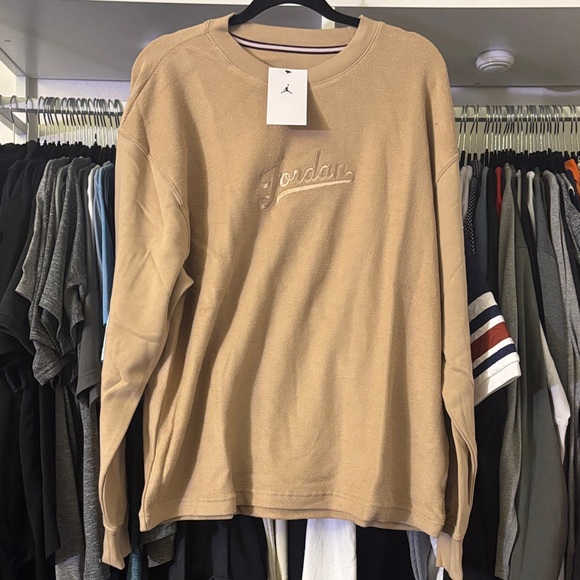 Jordan Beige Crewneck Sweatshirt - Picture 1 of 4